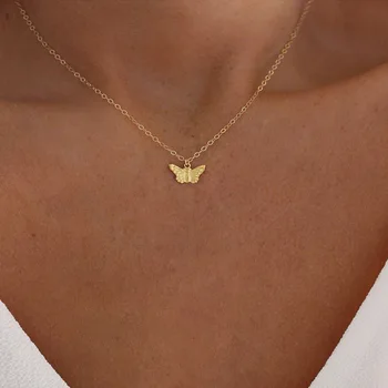 Elegantné Motýľ Náhrdelník Silver Gold Star Srdce Motýle Náhrdelník Prívesok pre Lady Elegantné Dievčatá Šperky, Prívesky 2020 Móda
