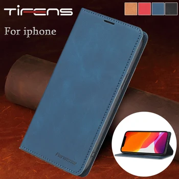 Luxusné Kože Flip puzdro Pre iPhone 12 Mini 11 Pro XS Max XR X 7 8 6 6 5 5 Plus SE 2020 Sloty pre Karty Magnetický Stojan, Kryt Telefónu