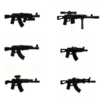 10pcs/veľa WW2 Vojenské AK Série Puška AKM AK-SV AK-12 AK-GL AK-Apoc MOC Zbrane Zbrane Stavebné kamene, Tehly, Hračky pre Deti,