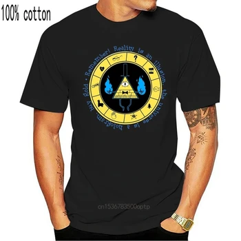 Neu Gravitácie Pád Billa Šifra Zverokruhu Kolesa Logo T-Shirt S-3XL Pohode Bežné Tee Tričko