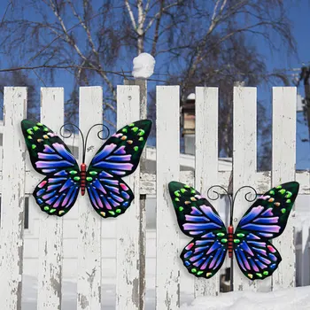 Kovaného Železa 3D Butterfly Stene Visí Dekor Nádherné Nádvoria Záhrady Domov Okenné Dekorácie Remesiel Vonkajšie Ozdoby