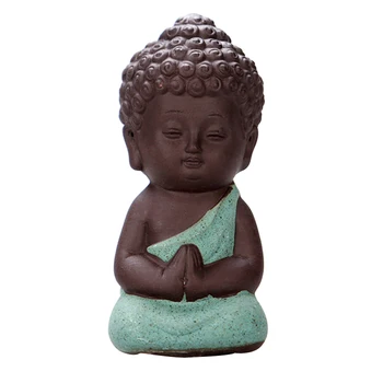 Mini Meditácie Čínsky Budhizmus Mnísi Zen Budhizmu Malé Sochy Malý Mních Miniatúrne Sôch Budhu Hliny Litlle Domova