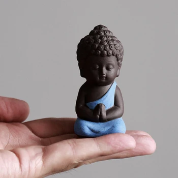 Mini Meditácie Čínsky Budhizmus Mnísi Zen Budhizmu Malé Sochy Malý Mních Miniatúrne Sôch Budhu Hliny Litlle Domova