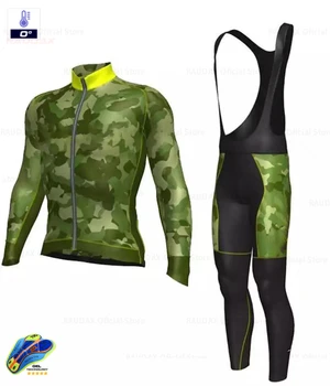 2021 Zimné Cyklistické Nastaviť na Bicykli jazda na Bicykli Tím Kamufláž Thermal Fleece MTB Cyklistické Oblečenie Jersey Oblek pre Mužov Rýchle dodanie