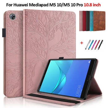 Tablet Kryt Na Huawei MediaPad M5 10.8 palcový CMR-AL09/W09/W19 Emboss Strom Flip Peňaženky Stojan, Kryt Na Huawei M5 10 Pro Prípade