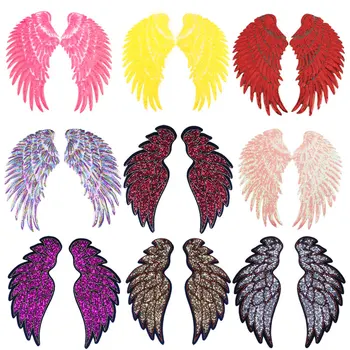 24 Druhov Krídla Sequined Patch DIY Anjel Krídla Škvrny Módne Dievča Oblečenie žehličky Na Patche Pre Odevné Textílie Dekorácie