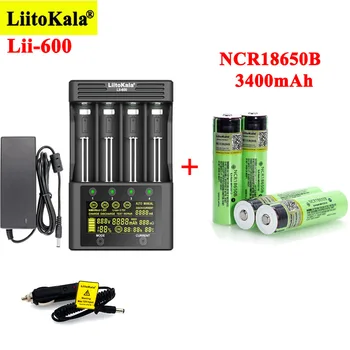 LiitoKala NCR18650B 3400mAh Nabíjateľné batérie s Lii-600 Nabíjačka pre 3,7 V Li-ion 18650 21700 26650 1.2 V, AA NiMH