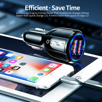 Rýchle Nabíjanie 3.0 Nabíjačka do Auta pre iPhone 11 Pro max Auto-Nabíjačku Dual USB Rýchle Nabíjanie pre Samsung Xiao USB nabíjačka Telefónu