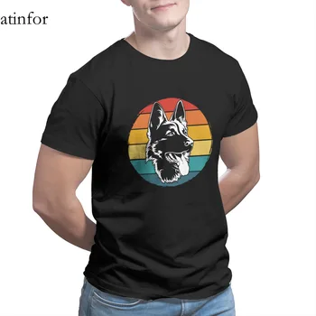 Nemecký Ovčiak Retro T-Shirt Zábavné Páry Zodpovedajúce Roztomilý Topy Pohode T-shirt 26669