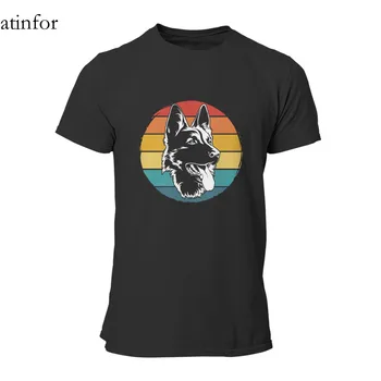 Nemecký Ovčiak Retro T-Shirt Zábavné Páry Zodpovedajúce Roztomilý Topy Pohode T-shirt 26669
