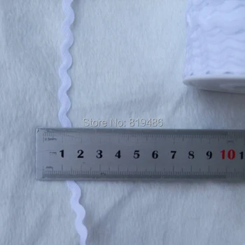 Doprava zadarmo 10Yards 1/2cm, šírka Biela RICRAC polyester páska na odev&Podprsenka Príslušenstvo na Šitie, Trim