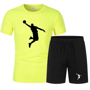 Leto značky pánske športové šortky definícia krátky rukáv priedušná grilovanie tričko a šortky ležérne pánske basketbal školenia