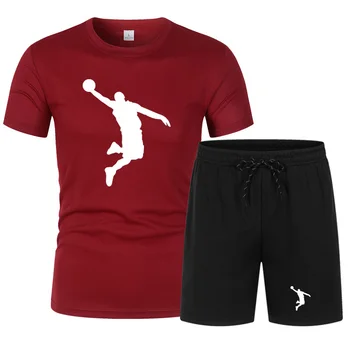 Leto značky pánske športové šortky definícia krátky rukáv priedušná grilovanie tričko a šortky ležérne pánske basketbal školenia