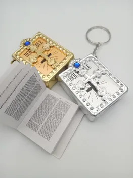Moslimské Islamskej Mini Prívesok Keychains Tlačidlo Krúžky Pre Korán Ark Korán, Kniha Skutočný Papier Môžete Prečítať Malé Náboženské Šperky Pre Wom 1Pc