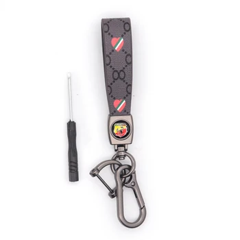 Auto keychain príslušenstvo Kožené Keychain Darček kľúčov Kľúč držiak pre abarth - 500 595 1100 Stilo Ducato Palio človek auto kľúča držiteľa