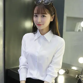 Na jar a na Jeseň Nová Biela Tričko dámske Professional Slim Svetlo Dôkaz Formálne Pracovné Oblečenie Veľkých kórejských základným náterom