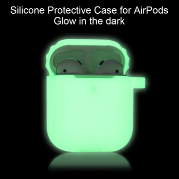 Silikónové puzdro Pre Apple AirPods 2 1 Prípade Noc Žiarivkové Svetelné Chránič Kryt pre AirPods Pro Air Struky Prípade Slúchadlá Kryt