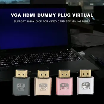 VGA kompatibilný s HDMI Figuríny Zapojte Virtuálne Zobrazenie Emulátor Adaptér DDC Edid Podporu 1920x1080P Pre Video Karty BTC Banské Banské