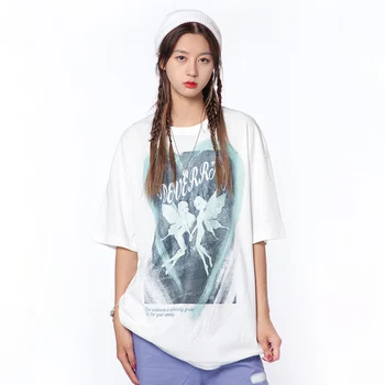 LACIBLE Hip Hop Streetwear T-Shirt Víla, Motýľ Print T Shirt Harajuku Bavlna Príležitostné Letné Tričko Krátky Rukáv Topy Unisex