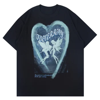 LACIBLE Hip Hop Streetwear T-Shirt Víla, Motýľ Print T Shirt Harajuku Bavlna Príležitostné Letné Tričko Krátky Rukáv Topy Unisex
