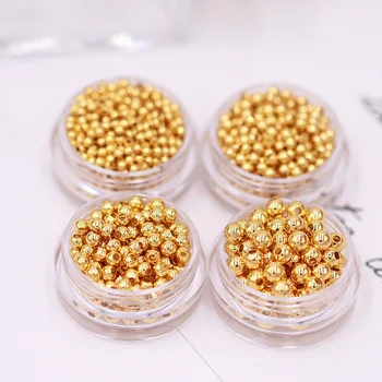 18K skutočné zlato taška farba zlaté korálky voľné korálky HOBBY ručné materiál náramok, náhrdelník pearl uchu, šperky, doplnky 50 / taška