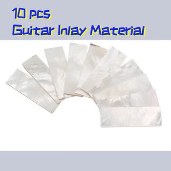 10Pcs Vložkou Materiál Biela perleť Shell Prázdne List Obdĺžnik Vložkou Materiál pre Gitaru