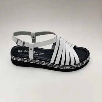 Ülkü Yaman Zbierka - Biele dámske Originálne Kožené Sandále 2020 dámske Sandále Letné Topánky Modely dámskej Obuvi