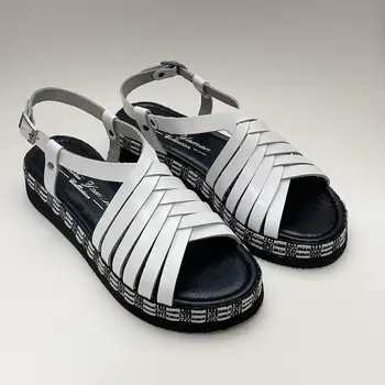 Ülkü Yaman Zbierka - Biele dámske Originálne Kožené Sandále 2020 dámske Sandále Letné Topánky Modely dámskej Obuvi