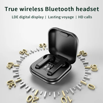 HelloPods LB 30 Slúchadlá Bluetooth 5.0 Wireless Touch Slúchadlá Nepremokavé Športové Šumu Business LED Stereo Headset