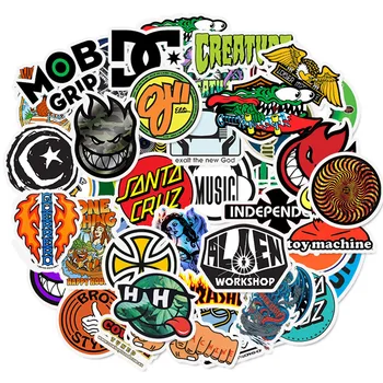 25/50pcs Módnej Značky Logo Nálepky Nepremokavé PVC Skateboard Gitara notebook Motocykel batožiny Graffiti Nálepka Deti Hračky