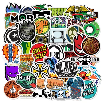 25/50pcs Módnej Značky Logo Nálepky Nepremokavé PVC Skateboard Gitara notebook Motocykel batožiny Graffiti Nálepka Deti Hračky