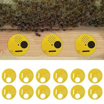 12PCS Kolo Včelí Úľ Poľa Vstupná Brána Disk Plastové Včelie Hniezdo Dvere Honeycomb vstupnou Bránou Včelárskych Nástroj Zariadenia