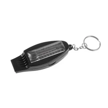 Black 4in1 Mini Nástroj Prežitia Teplomer, Píšťalka, Kompas Ourdoor Kempovanie Turistika Nástroje Whistle