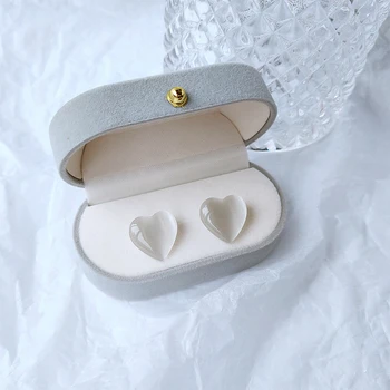 Módne Sladké Biele Transparentné Živice Opal Kameň Náušnice Akryl Ovocie Láska Srdce Stud Náušnice pre Ženy Cestovanie Šperky
