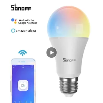 SONOFF WiFi Smart LED Žiarovka B02-B-A60/B05-B-A60 E27 9W Stmievateľné Mobilný Telefón Dual Control Farby Smart Home Pre Alexa Domovská stránka Google