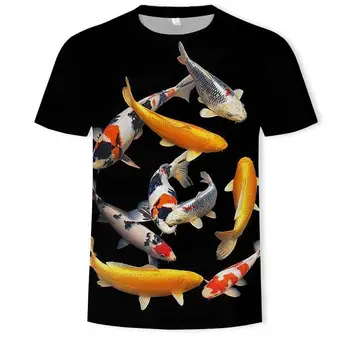 Letné Bitka Tropické Ryby T Shirt 3d Bežné Tlačené Mužov Krátke Topy, Tričká Mužov Oblečenie 2019 Streetwear Harajuku Vtipné Tričko