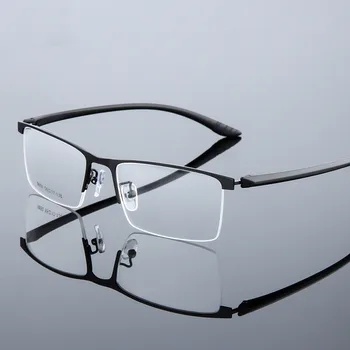 Nadrozmerné Muži Ženy Obdĺžnikový Pol Rim Okuliare Kovové Okuliare Dioptrické Rám Pre Optické Šošovky Krátkozrakosť Presbyopia