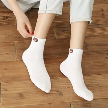 ŠŤASTIE ZÓNA 5 Párov/Veľa Ponožky dámske Ponožky Módne Ponožky kórejský Jar a na Jeseň Bavlna Roztomilý Kreslený Ponožky Dlhé Trubice Ponožky CBC