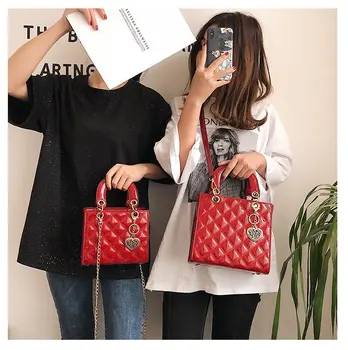 Luxusné Značky Tote Bag 2021 Fashion New Vysoká Kvalita Patentových Kožené dámske Dizajnér Kabelka Lingge Reťazca Ramenný Messenger Taška