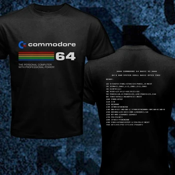 Commodore 64 Základné V2 Počítač Retro Geek, Blbecek Programovanie Muž T-Shirt Dvojité Bočné Unisex Tričká