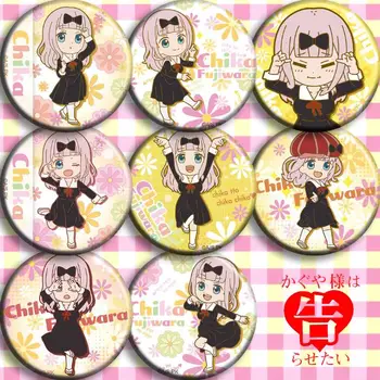 8pcs/1lot Anime Kaguya-sama: Láska Je Vojny Fujiwara Chika Obrázok 5335 Odznaky Kolo Brošňa Pin Darčeky Deti Hračka