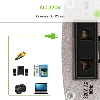 12V DC na AC 220V 50HZ Auto, Auto Power Čistá Sínusová Invertor a Konvertor Adaptér Adaptér 200W USB Nabíjačka do Auta Špičkový Výkon 400W 1PCS