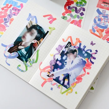 Farebné Pásky PVC Nálepky Kawaii Laser Scrapbooking Dekoratívne DIY Denník fotoalbum Nálepky Roztomilý Papiernictvo Plánovač Nálepky