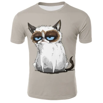 2021 Módy Nové Cool T-Shirt Mužov A Žien 3D T-Shirt Vzor Dve Mačky Krátkym Rukávom Letné Top T-Shirt XXS-6XL