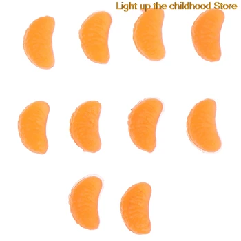 10PCS Mini Orange Lístkov Živice Plastelíny Sliz Guľôčky Príslušenstvo Uskutočňovanie Dodávok Pre DIY Plavidlá Simulácia potravín Sliz Charms