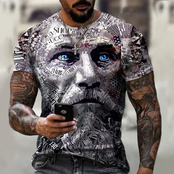 2021 Nové Letné Mužov 3D Lev T-shirt 3D Tlač Štýl, Dizajn a Módne Bežné Sexy Tričko-Krátke Rukávy O-výstrihom pánske T-shirt