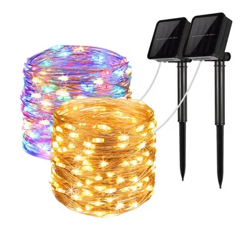 Solárne String Rozprávkových Svetiel 10m 100LED / 5M 50 LED Vodotesný Vonkajší Veniec Solárne Lampy Vianoce pre Záhradné Dekorácie