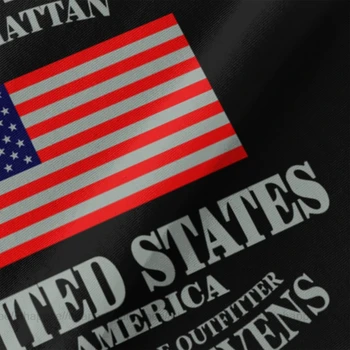 Cool Tričko Vzory New York Americké Spojené Štáty americké Vlajky Tee Tričko pre Mužov Najvyššej Kvality Krátke Rukávy Čierne Posádky Tees