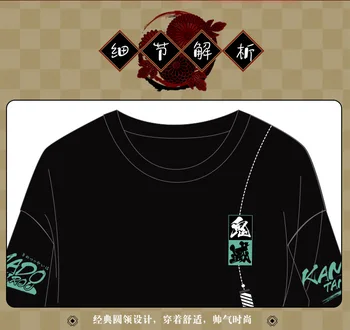 Anime Démon Vrah: Kimetsu č Yaiba T-shirt Kamado Tanjirou Falošné Dva kusy Krátkym Rukávom Unisex Tričko Letné Topy Cosplay