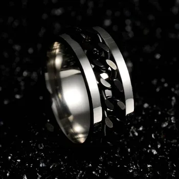 Osobnosti Šperky Punk Rock Mužov Spinner Prsteň Titanium Nehrdzavejúcej Ocele Gold Black Reťazca Rotable Prstene Pre Ženy Darček